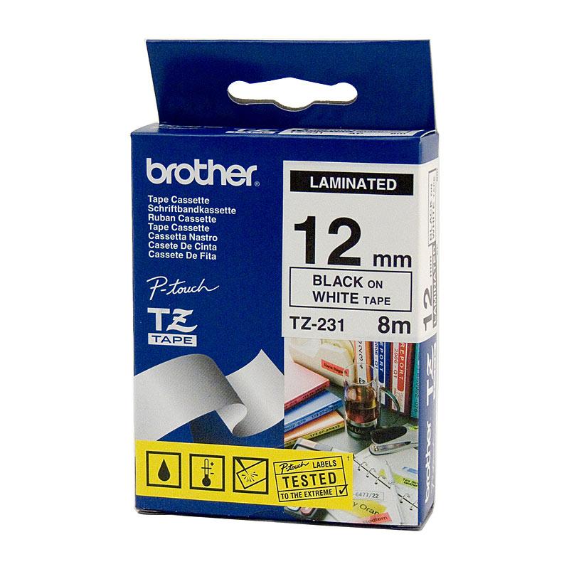 BROTHER TZe231 Labelling Tape roll with clear labels, designed for POS stations, featuring OEM code TZE-231.